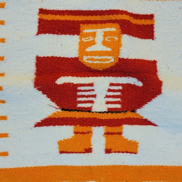 VINTAGE BOHO COTTON RAG RUGS Orange and Red - Picture 2 of 5